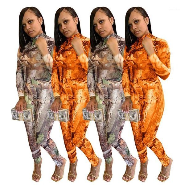 

women's tracksuits printed fitness tracksuit women two piece sets full sleeve bandage and skinny legging fashion streetwear co-ord, Gray