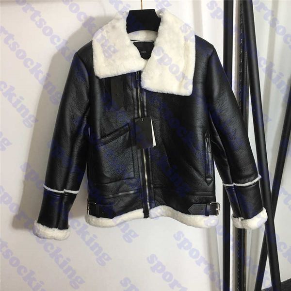 

winter ladies jacket lambswool coat pu leather jackets women apparel letter print womens coats streetwear, Black;brown