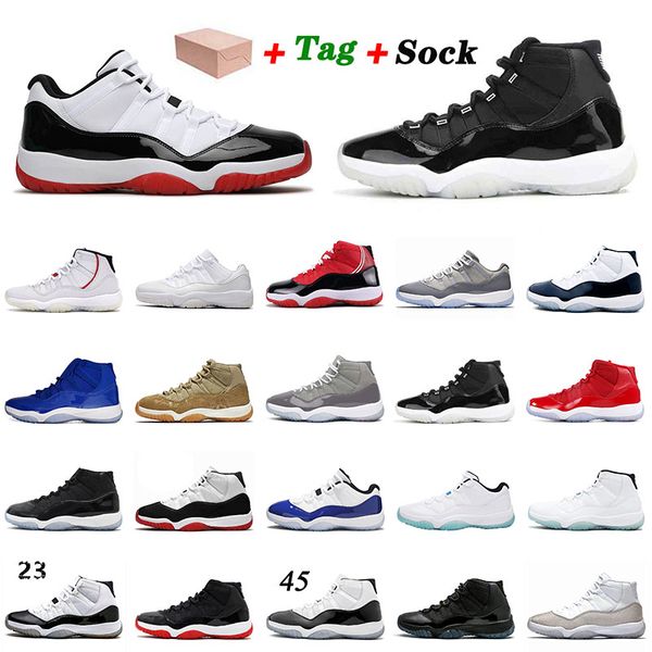 

basketball shoes 2021 with box men women jumpman 11 bred 25th anniversary 11s xi platinum tint space jam trainers sneakers 36-47, White;red
