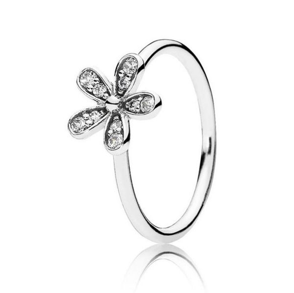 

classic daisy ring european and american dazzling daisy ring fashion flower rhinestone-embedded womens ring, Silver