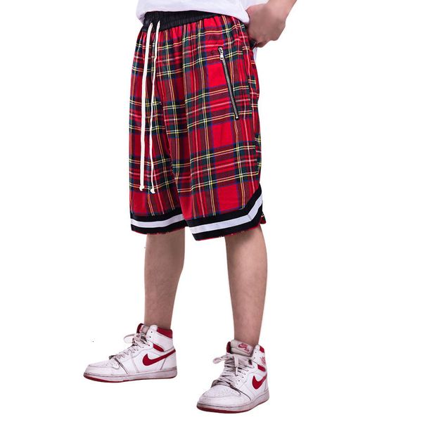 

oem shorts long drawstring fog dropshipping streetwear plaid short