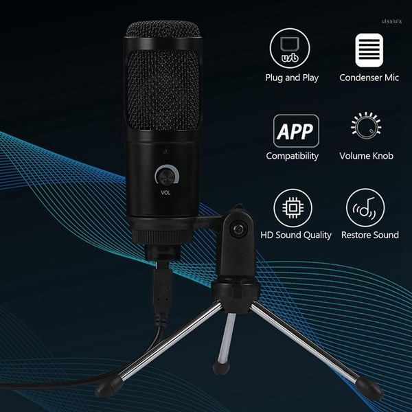 

condenser microphone usb microphone karaoke recording with clip tripod plug and play for lapdeskpc1