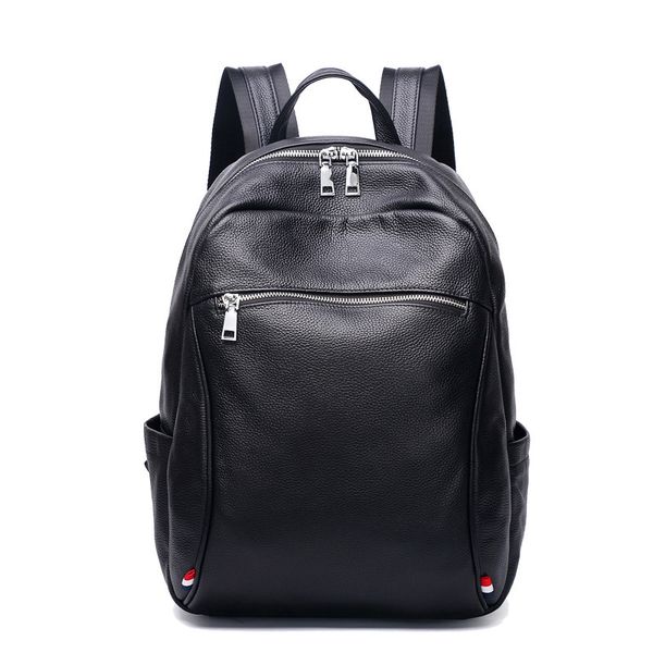 

swdf 100% genuine leather business men backpack bag water proof travel backpack men external computer bags mochila c1019