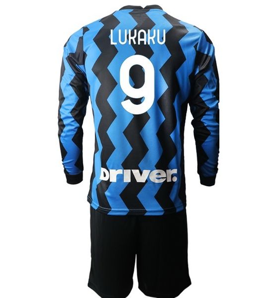 

personality long sleeve 20-21 9 lukaku 10 lautaro soccer jerseys sets with shorts customized 77 brozovic custom football wear shirt, Black