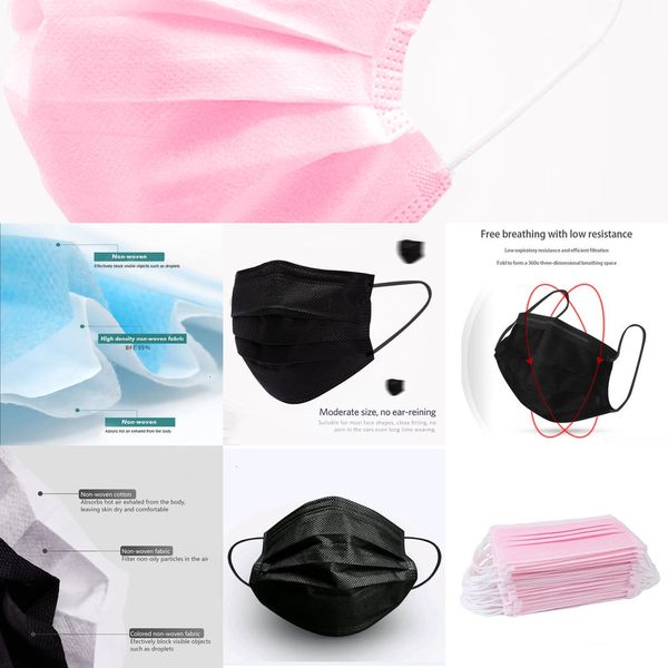 

disposable 24h 3-layers mouth face shipping non 50factory woven breathing safety masks family salon ehgy