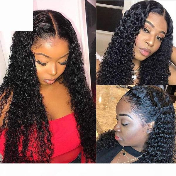 

curly 13x4 lace front wig full lace wig 100% unprocessed human hair pre plucked hairline with baby hair natural color 130%~150%, Black;brown