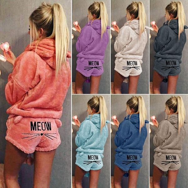 

ladies 2-piece pajamas, ladies flannel warm pajamas, home service suit, Gray