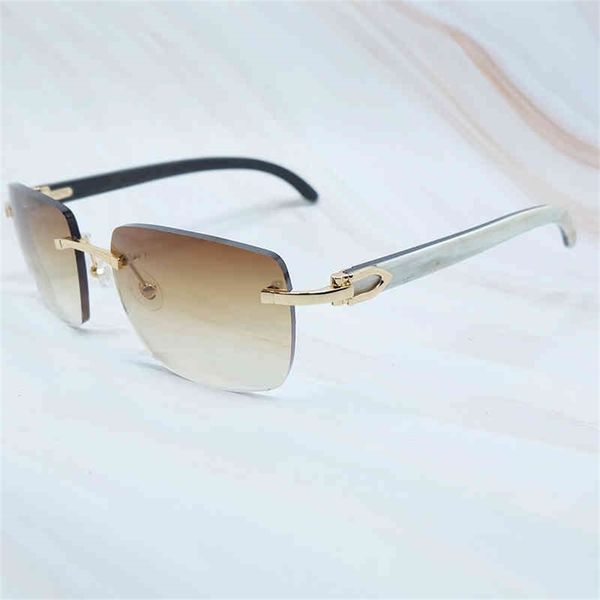 

75% off online shop square sunglasses men women rimless buffalo horn glasses mens vintage sunglass eyewear mens, White;black