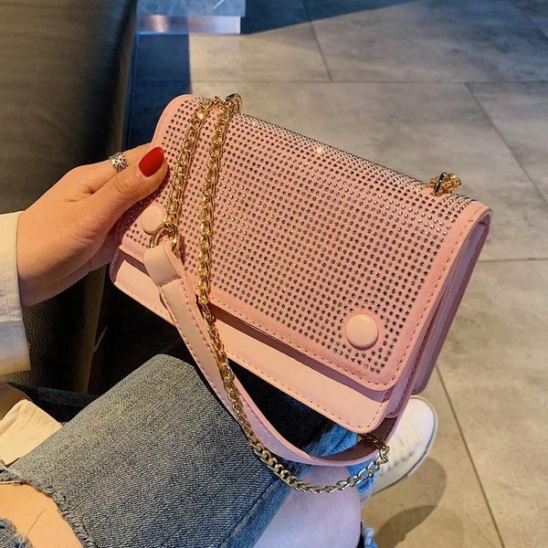 

diamond square bag 2020 summer fashion new quality pu leather women's designer handbag chain shoulder messenger bag bolsos mujer