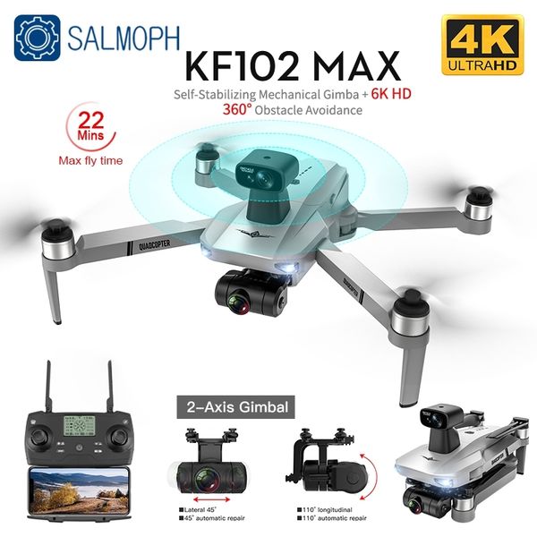 

kf102 max drone 4k profesional with hd camera 5g wifi gps 2-axis anti-shake gimbal quadcopter brushless mini 4k