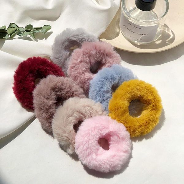 

hair bun maker fashion fluffy scrunchie elastic ring rope band tie round girls women sk88, Brown