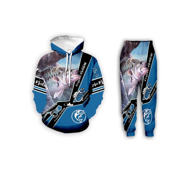 

new fashion mens/womens fishing funny 3d print casual hoodie+pants c11, Gray