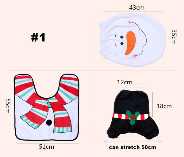 

factorymygzsanta christmas 3 piece decoration reindeer bathroom /set toilet seat covers set rug l xmas dhl hh7 -1295