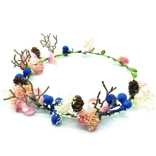 

berries antlers girl hair crowns bride headwear handmade floral garlands head bands bridesmaid flower wreath wedding par qylshn