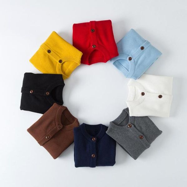 

pullover autumn winter toddler clothes kids boys girls cardigan cotton knitted sweater children cardigans baby boy girl coat, Blue