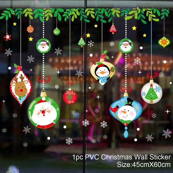 

merry christmas ornaments window sticker christmas decoration for home 2020 christmas eve xmas decor new year 2021 noel navidad bbyrin