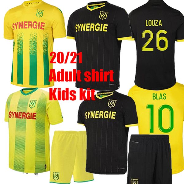 

2020 2021 fc nantes soccer jerseys shirt kids kit thailand home away simon louza a toure blas coco coulibaly football shirt, Black