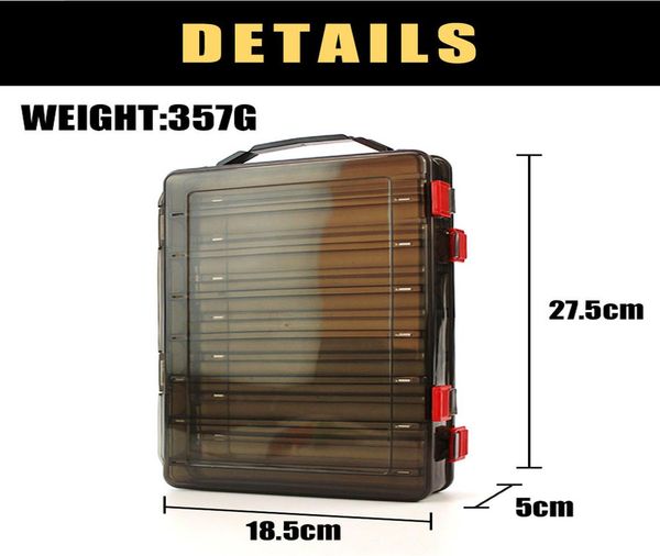 

18.5cm*5cm*27.5cm fishing tackle fishing box lures bait storage case 14 compartment silicone shrimp fishing pesca tackle boxe jllwxu
