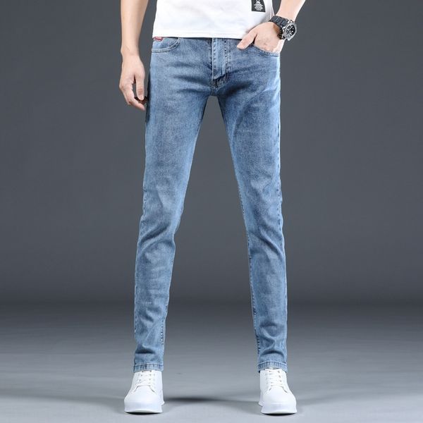 

special price new quality men's and jeans elastic jeans casual fashion trend slim men's straight leg four seasons pants w6hr5, Blue