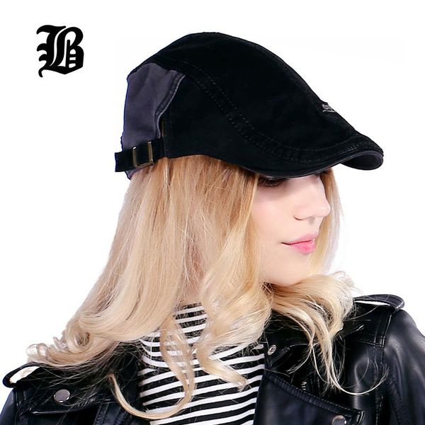 

flb] мужская мода весна осень черепа берет пряжка flat caps vintage solid грелка береты leisure boinas hat для женщин мужские sqcjcm, Black;white