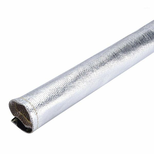

metallic heat shield sleeve insulated wire hose cover wrap loom tube 2ft x 4.2"1