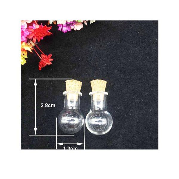

50sets/lot mini empty small cute glass bottle light bulb shape vial cork ser jar with corked container mini diy e jllmeq, Black