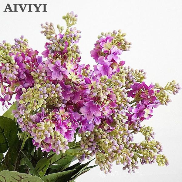 

silk lilac fake flowers home new year decoration accessories wedding party bride bouquet diy material artificial flowers1