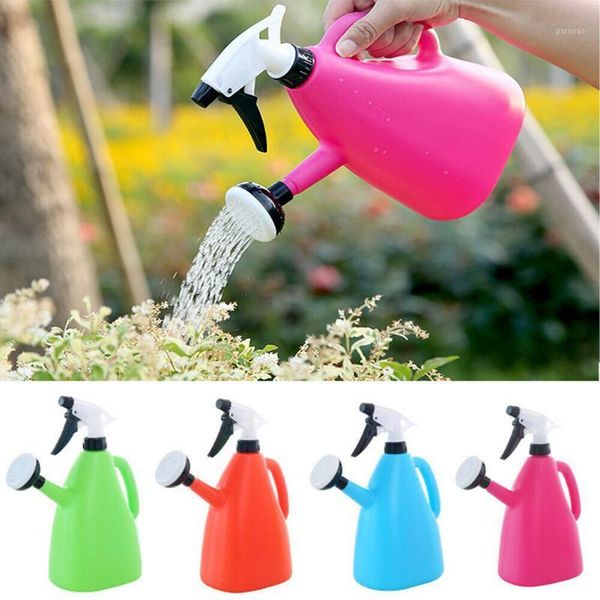 

watering equipments 2 in 1 plastic can indoor garden plants pressure spray water kettle adjustable sprayer 1l j99store1