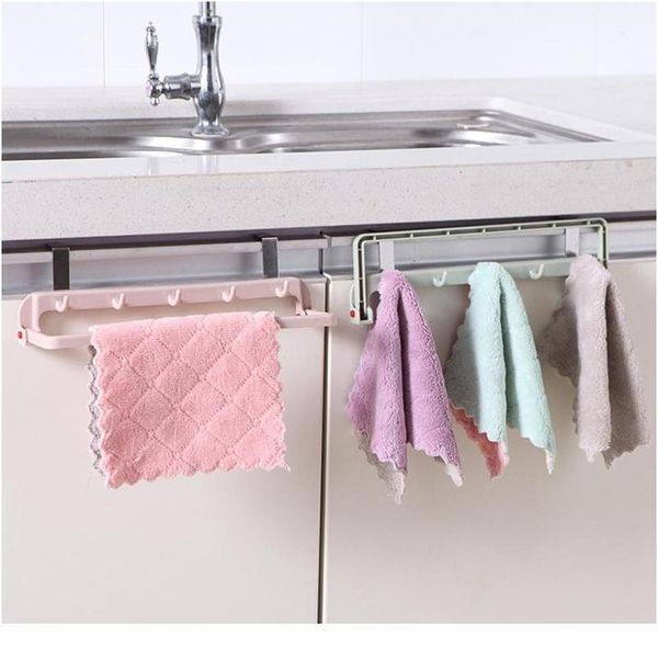 

1pcs cabinet door back hanger seamless hanging towel sponge storage rack rag storage hanger kitchen utensils hook towe bbydhj