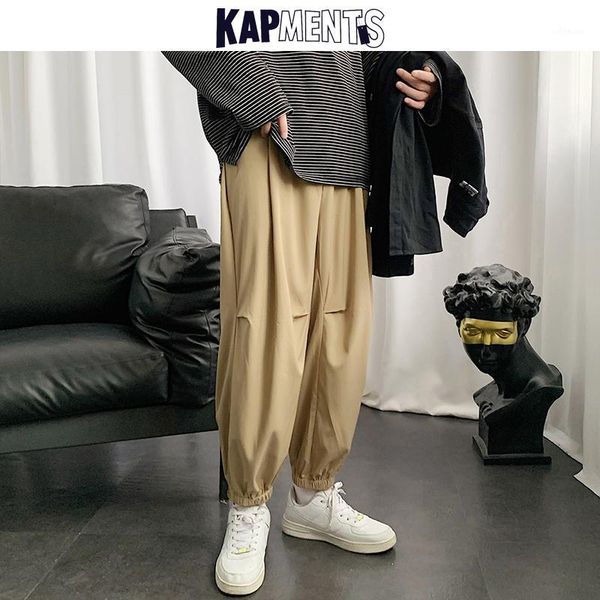 

kapments men streetwear oversized cargo harem pants 2020 harajuku man hip hop tactical pants male korean drawstring trousers 5xl1, Black