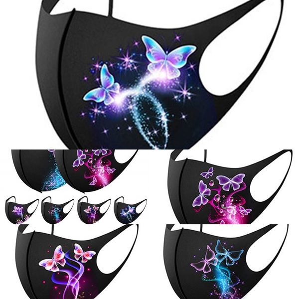 

face ice designer silk christmas print butterfly fashion mouth mask dustproof sunscreen classic blackoutletw1q0