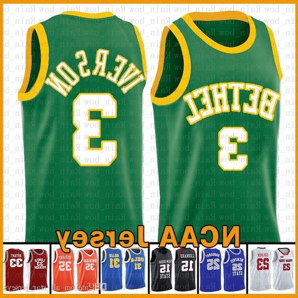 

allen 3 iverson ncaa bethel high school stephen 30 curry dwyane wade basketball jersey lebron 23 james larry 33 birdvince 15 carter mccall