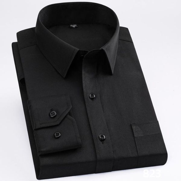 

camisa de trabalho de escritório 6xl 7xl 8xl camisa branca plus tamanho longo manga vestido masculino moda negócios formal1, White;black