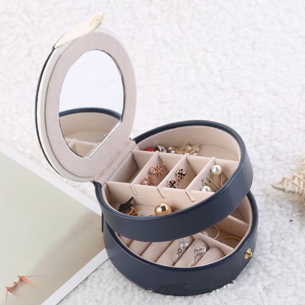 

женщины шкатулка pu коробка подгоняют 3 слой водонепроницаемой для серег и колец маленьких ювелирных питаний коробки дешевых, Blue;gray