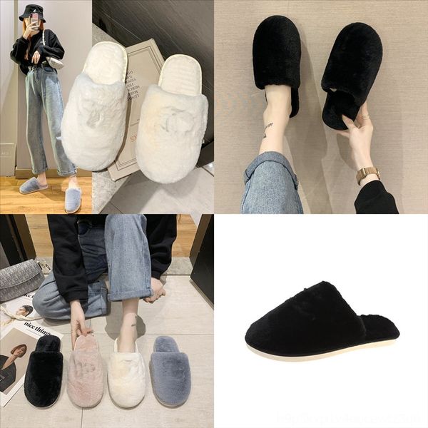 

ov1jt winter warm home plush bow cotton-padded slippers slippers men thick bottom slip plush slippers male comfortable soft short size, Black