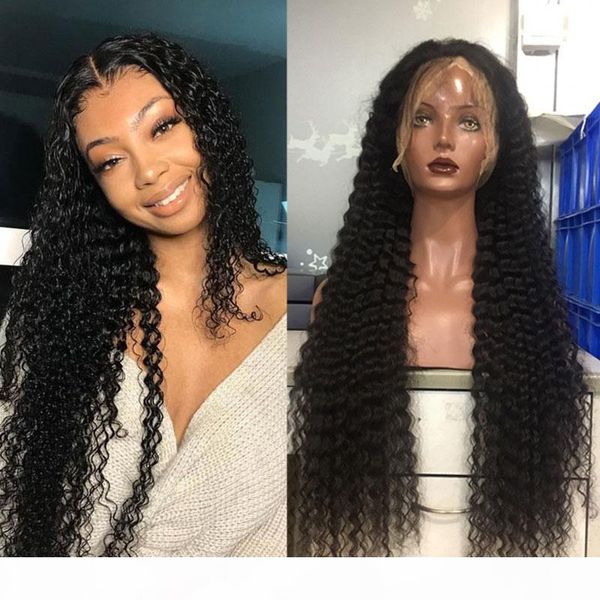 

curly human hair wigs for women 360 lace frontal wig deep wave u part bob lace front wig 13x6 fake scalp 150 density ever beauty, Black;brown