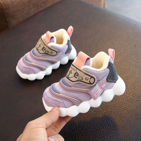 

women's caterpillar men's and autumn baby walking 1-3 years old half plush cotton winter functional sho, Black;red