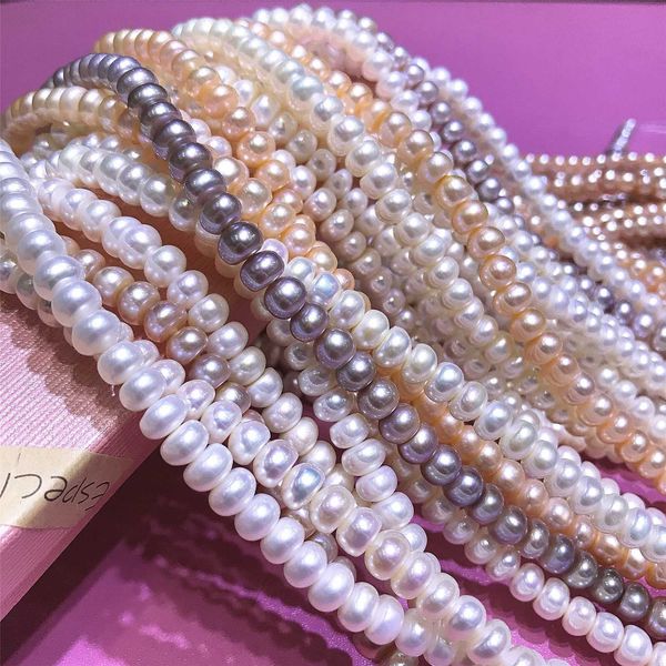 

fresh water pearl necklace 7-10m bread diy jewelry with beads versatile gift accessories low price, Silver