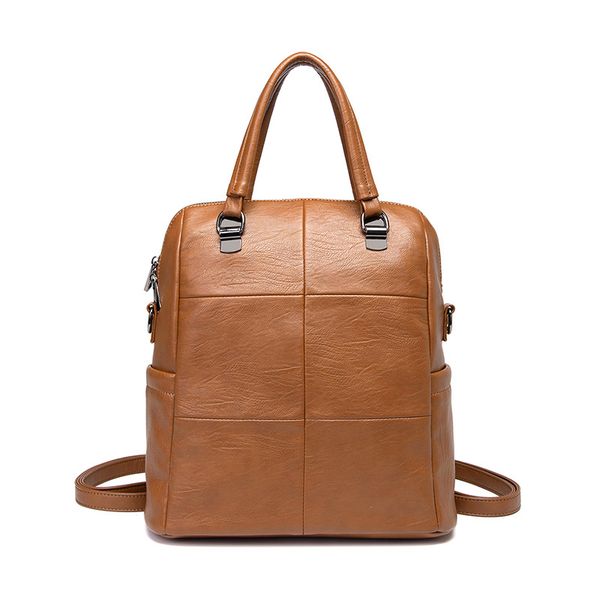 

new backpack leather school fashion waterproof travel bag women shoulder multifunction casual book bag