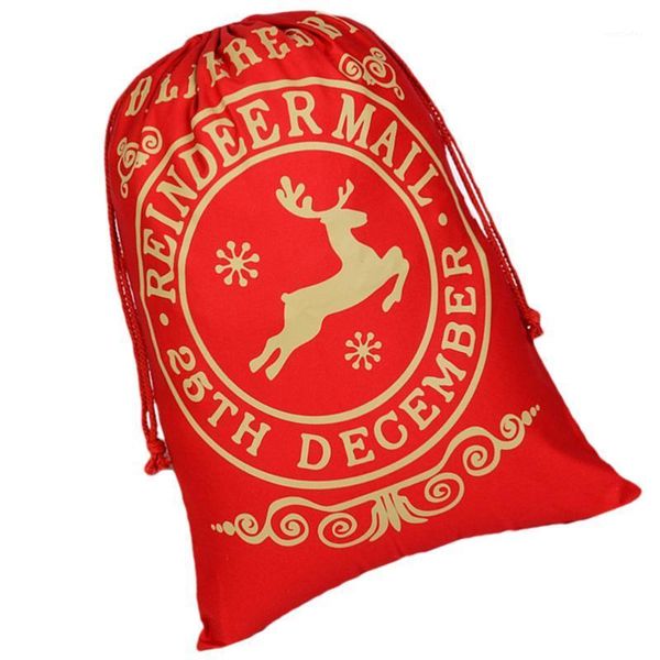 

christmas decorations 1pc packing bag xmas drawstring gift canvas pouch1