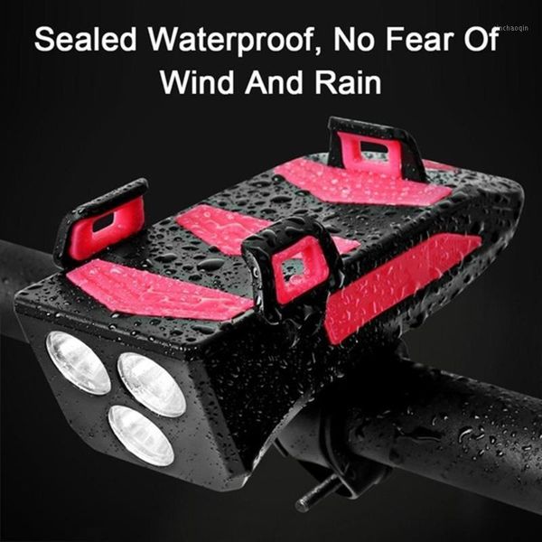 

riding bicycle light abs 3 color durable usb rechargeable power display bright lights riding light portable1