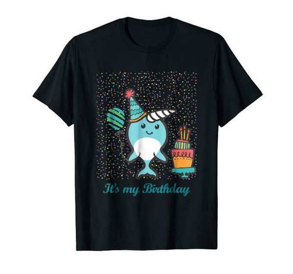 

it's my birthday narwhal kawaii t-shirts size m-3xl us men's trend new funny tee shirt sport hooded sweatshirt hoodie