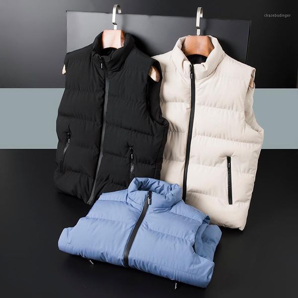 

2020 winter new arrival men sleeveless jacket winter down cotton vest male vest mens windproof warm waistcoat size s-7xl,8xl1, Black;white
