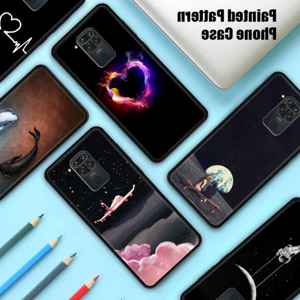 

qaredmi note 9 pro 9s max silicone sheath, soft tpu shell, with printed pattern, mobile phone shell small x3 x2 m2 f2 pro pocopho