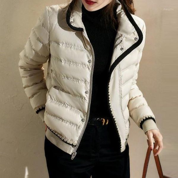 

women down jackets cotton padded short 2020 new fashionable casual slim loose female winter outwear elegent parkas coats1, Black
