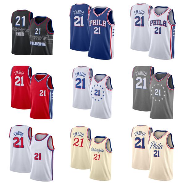 

basketball jersey21 joel embiid, Black;red