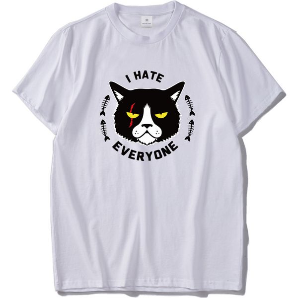 

i hate everyone tshirt black cat clothing pure soft animal print t-shirt white eu size sport hooded sweatshirt hoodie