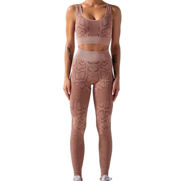 

yoga outfits women's sportswear set workout clothes snake pattern sports suit moisture wicking fitness bra high waist pants, White;red