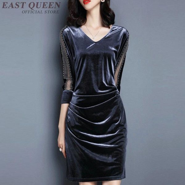 

women dresses vintage autumn elegant dress women hollow out three quarter evening party female tunic dresses dd345 f, Black;gray