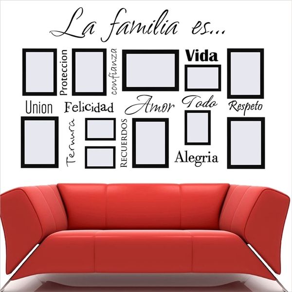 Spedizione Gratuita Spagnolo Wall Art Decalcomanie La Familia Es Vinile Lettering Parole Quote Sticker Murale Per Photo Frame Decorazione 201211